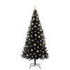 Juletre med 300 LED med stativ Svart 180 cm PVC