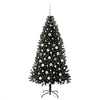 Juletre med 300 LED med stativ Svart 180 cm PVC