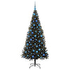 Juletre med 300 LED med stativ Svart 180 cm PVC