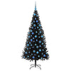 Juletre med 300 LED med stativ Svart 180 cm PVC