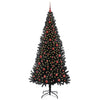 Juletre med 300 LED med stativ Svart 210 cm PVC
