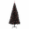 Juletre med 300 LED med stativ Svart 210 cm PVC