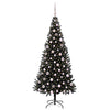 Juletre med 300 LED med stativ Svart 210 cm PVC