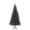 Juletre med 300 LED med stativ Svart 210 cm PVC