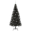 Juletre med 300 LED med stativ Svart 210 cm PVC