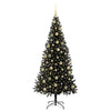 Juletre med 300 LED med stativ Svart 210 cm PVC