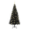 Juletre med 300 LED med stativ Svart 210 cm PVC