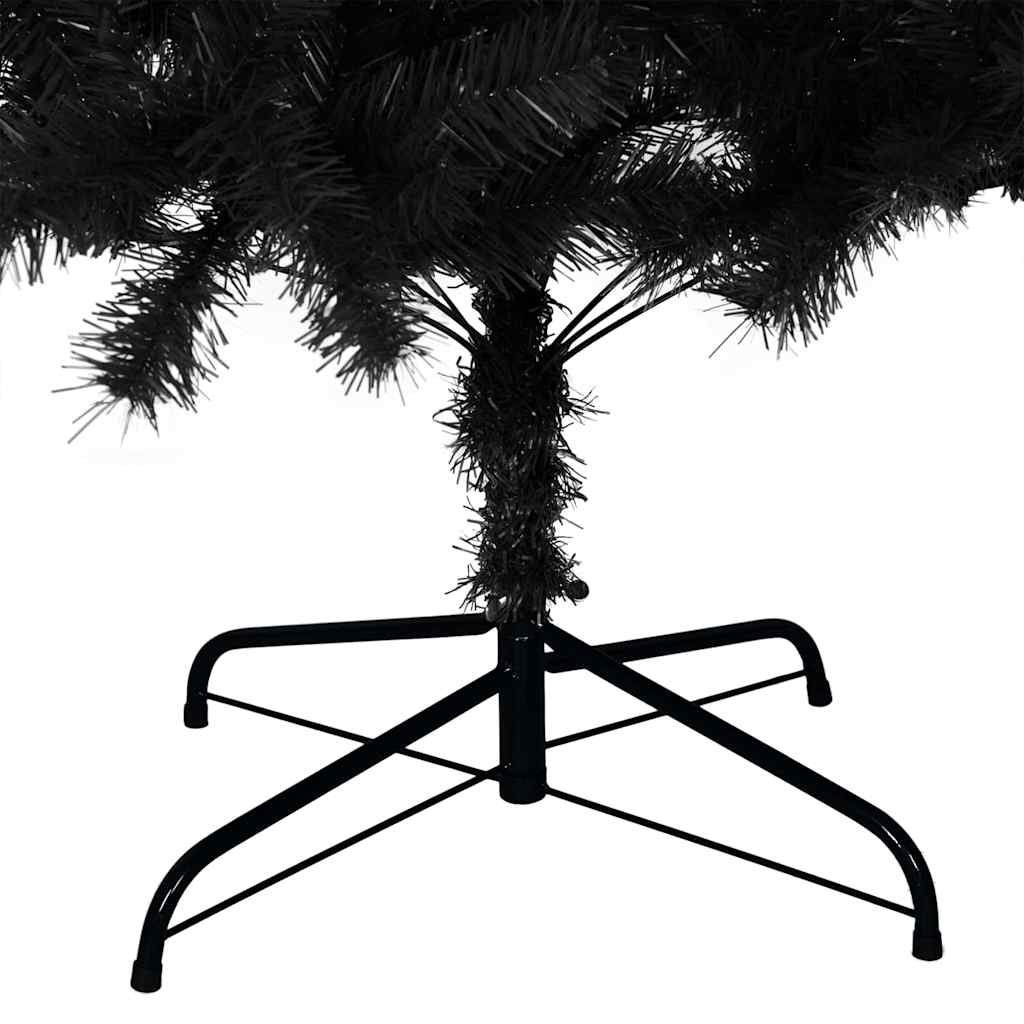 Juletre med 300 LED med stativ Svart 210 cm PVC
