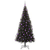 Juletre med 300 LED med stativ Svart 210 cm PVC