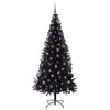 Juletre med 300 LED med stativ Svart 210 cm PVC