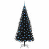 Juletre med 300 LED med stativ Svart 210 cm PVC