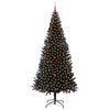Juletre med 300 LED med stativ Svart 240 cm PVC