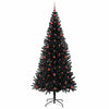 Juletre med 300 LED med stativ Svart 240 cm PVC