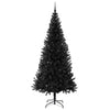 Juletre med 300 LED med stativ Svart 240 cm PVC