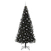 Juletre med 300 LED med stativ Svart 240 cm PVC