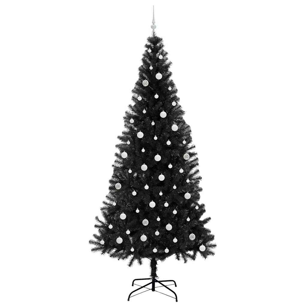 Juletre med 300 LED med stativ Svart 240 cm PVC vidaXL