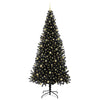 Juletre med 300 LED med stativ Svart 240 cm PVC
