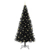 Juletre med 300 LED med stativ Svart 240 cm PVC