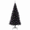 Juletre med 300 LED med stativ Svart 240 cm PVC