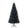 Juletre med 300 LED med stativ Svart 240 cm PVC