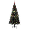 Juletre med 300 LED med stativ Svart 240 cm PVC