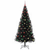 Juletre med 300 LED med stativ Svart 240 cm PVC