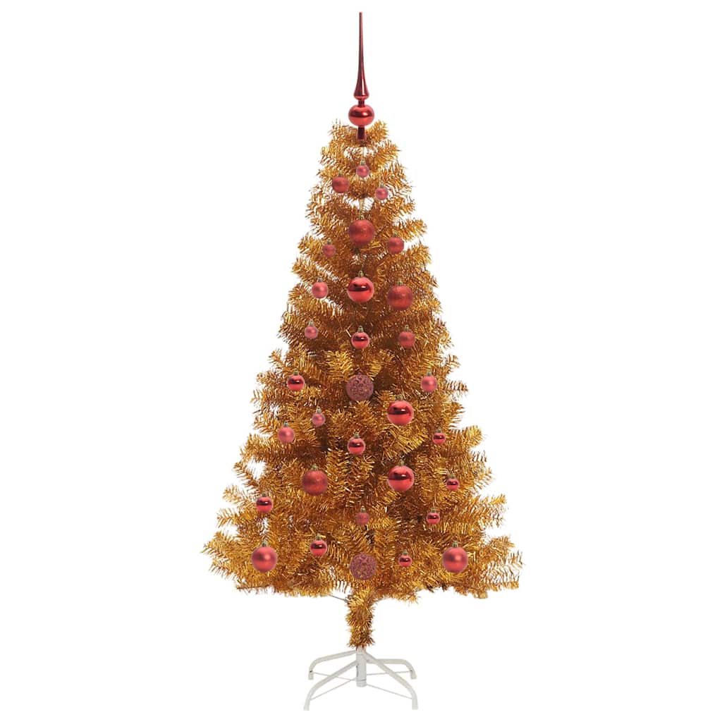 Juletre med 150 LED med stativ Gull 120 cm PET