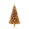 Juletre med 150 LED med stativ Gull 120 cm PET