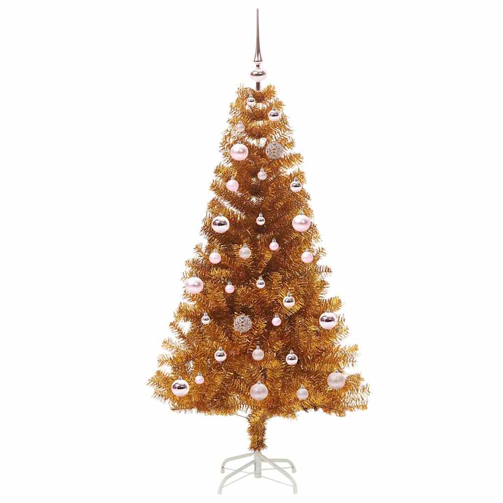 Juletre med 150 LED med stativ Gull 150 cm PET