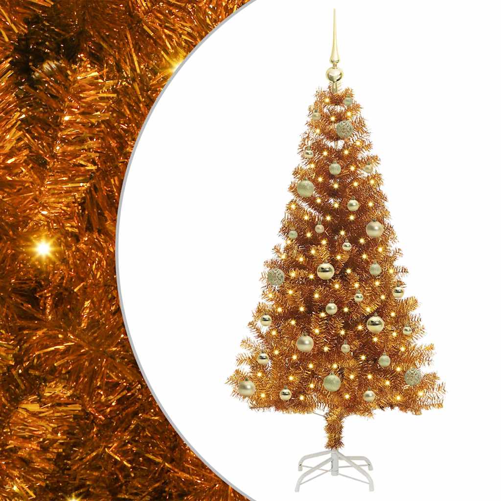 Juletre med 150 LED med stativ Gull 150 cm PET
