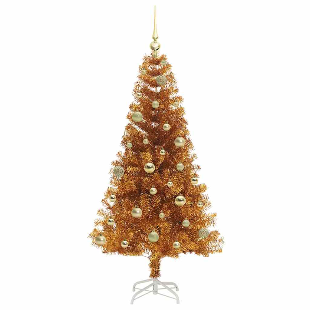 Juletre med 150 LED med stativ Gull 150 cm PET