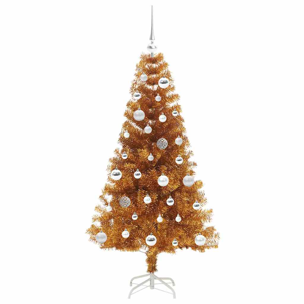 Juletre med 150 LED med stativ Gull 150 cm PET