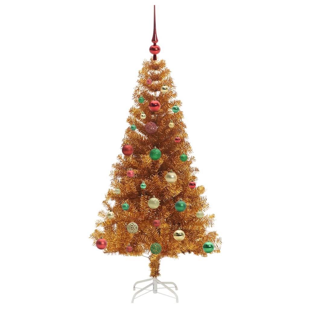 Juletre med 150 LED med stativ Gull 150 cm PET