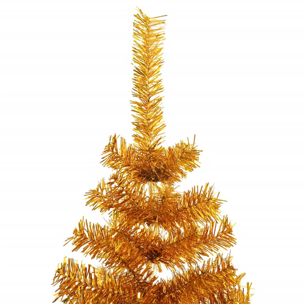 Juletre med 300 LED med stativ Gull 180 cm PET