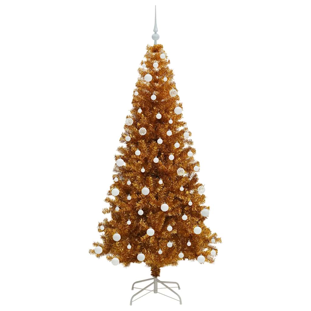 Juletre med 300 LED med stativ Gull 180 cm PET