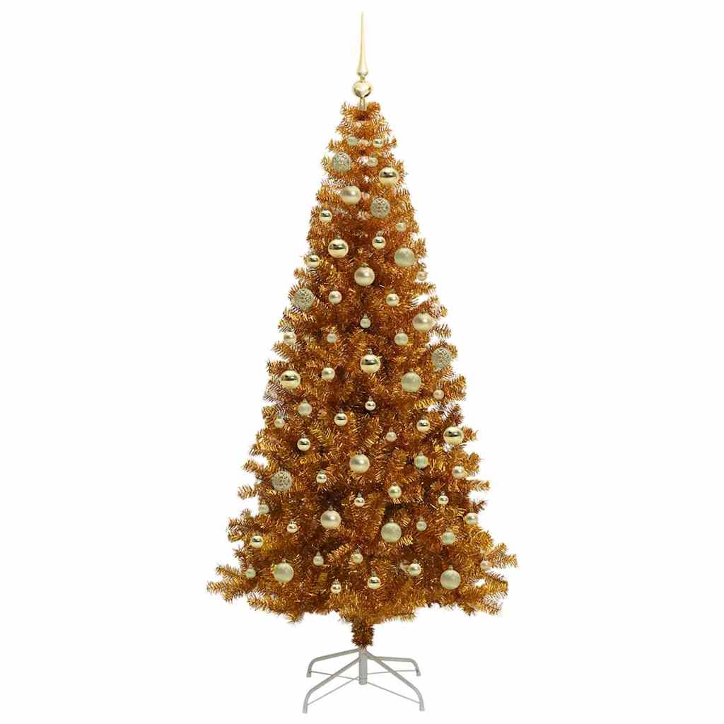 Juletre med 300 LED med stativ Gull 180 cm PET