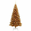 Juletre med 300 LED med stativ Gull 180 cm PET