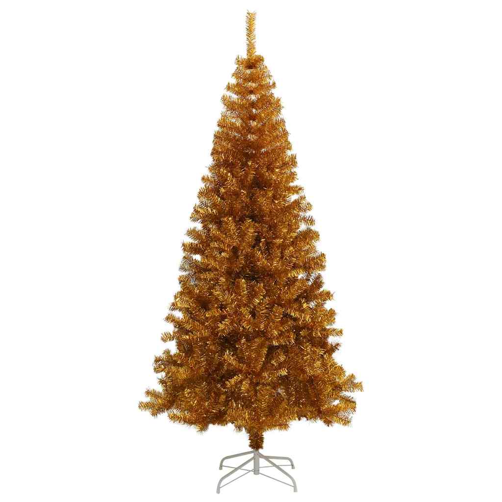 Juletre med 300 LED med stativ Gull 210 cm PET