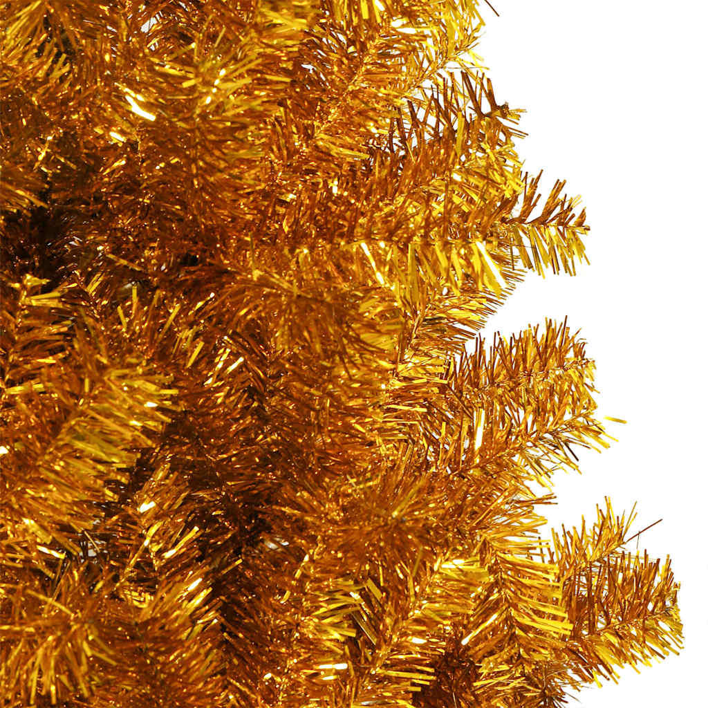 Juletre med 300 LED med stativ Gull 210 cm PET
