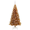 Juletre med 300 LED med stativ Gull 210 cm PET