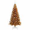Juletre med 300 LED med stativ Gull 210 cm PET