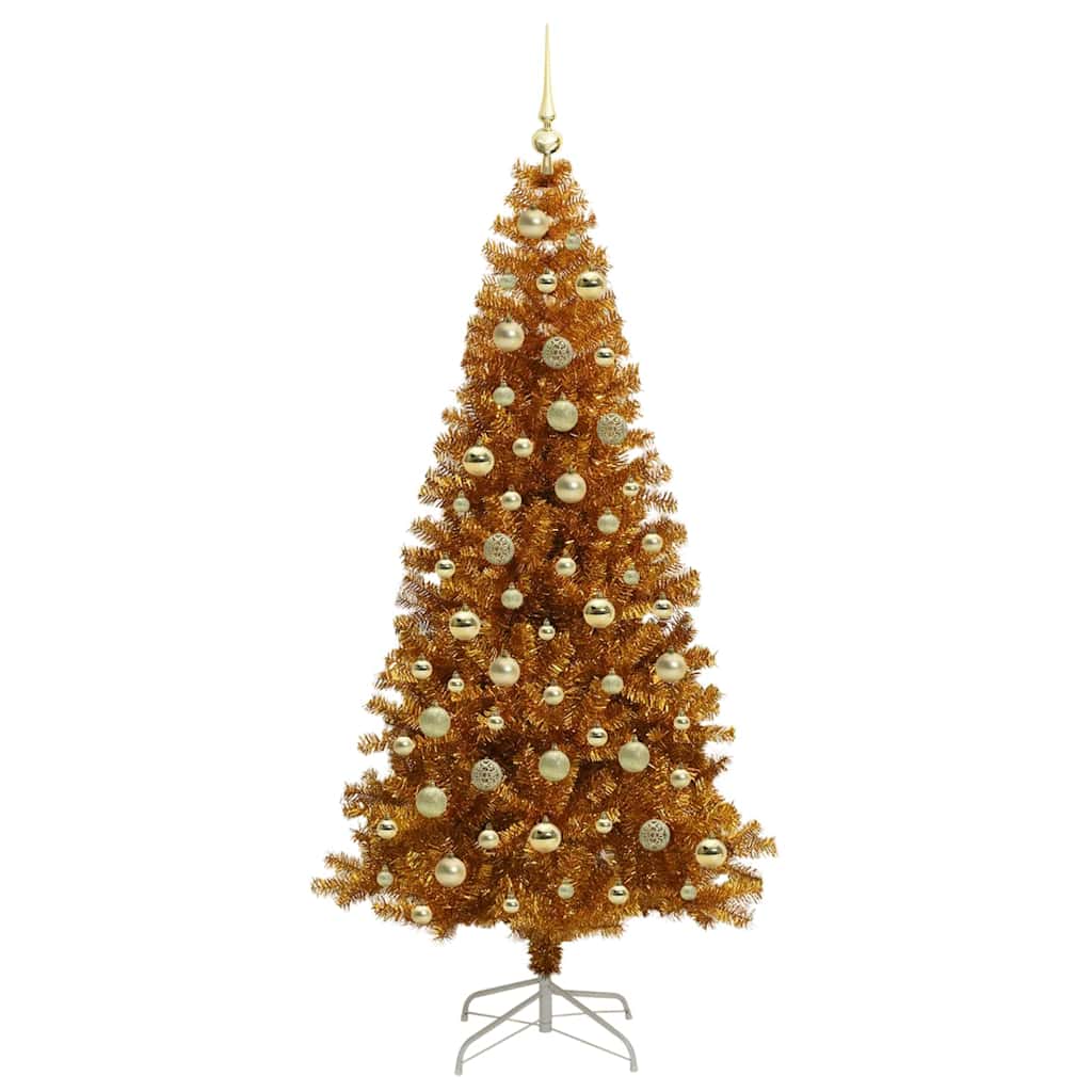 Juletre med 300 LED med stativ Gull 210 cm PET
