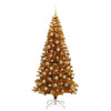 Juletre med 300 LED med stativ Gull 210 cm PET