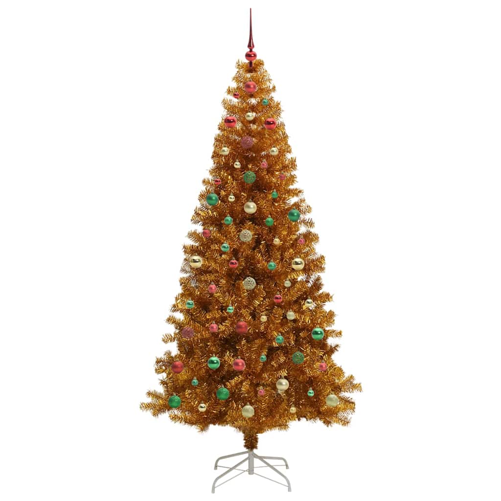 Juletre med 300 LED med stativ Gull 240 cm PET