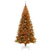 Juletre med 300 LED med stativ Gull 240 cm PET