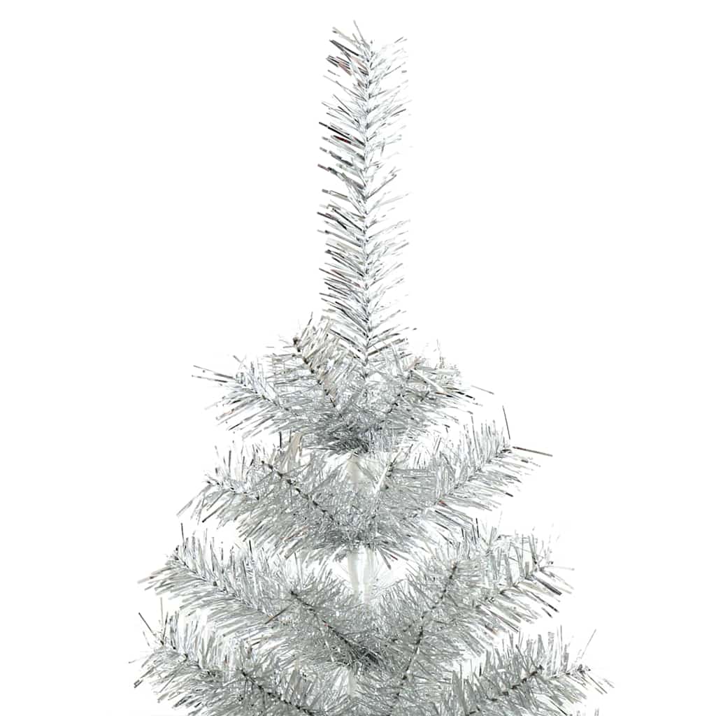 Juletre med 150 LED med stativ sølv 120 cm PET