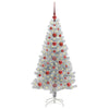 Juletre med 150 LED med stativ sølv 120 cm PET