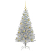 Juletre med 150 LED med stativ sølv 120 cm PET