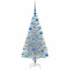 Juletre med 150 LED med stativ sølv 120 cm PET