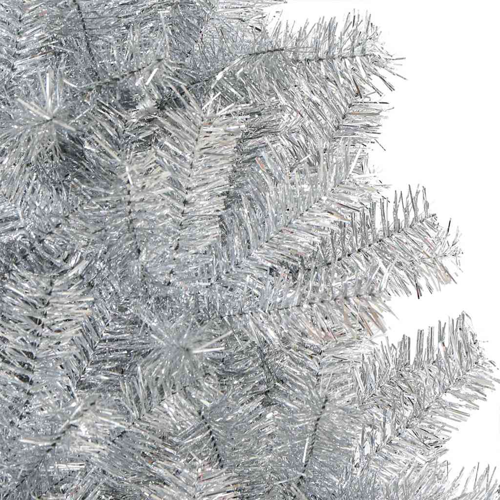 Juletre med 150 LED med stativ sølv 150 cm PET